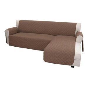 Sofa Slipcover L Shape Sofa Cover/ Brown/ X-Large/ 114" Long/ Machine Washable